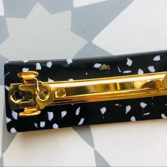 Lele Sadoughi // Block Black and White Barrette - Picture 6 of 7